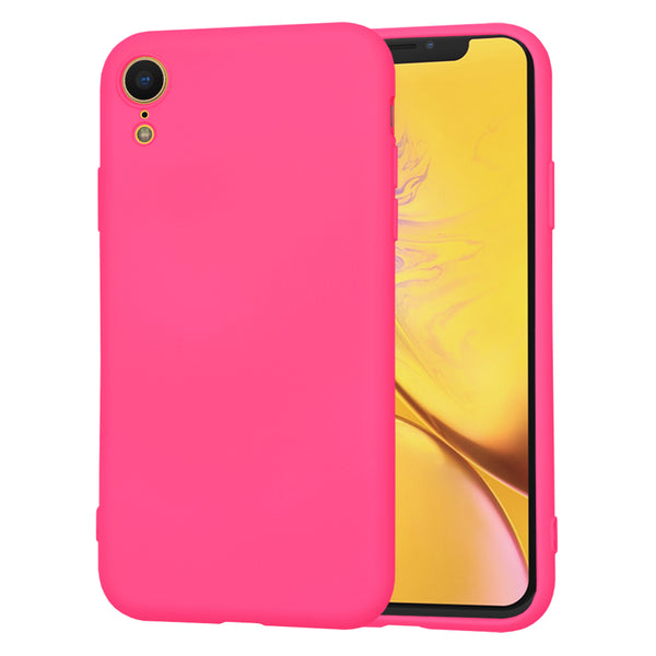 Husa de protectie Techsuit SoftFlex compatibila cu Apple iPhone XR, acoperire spate, roz neon