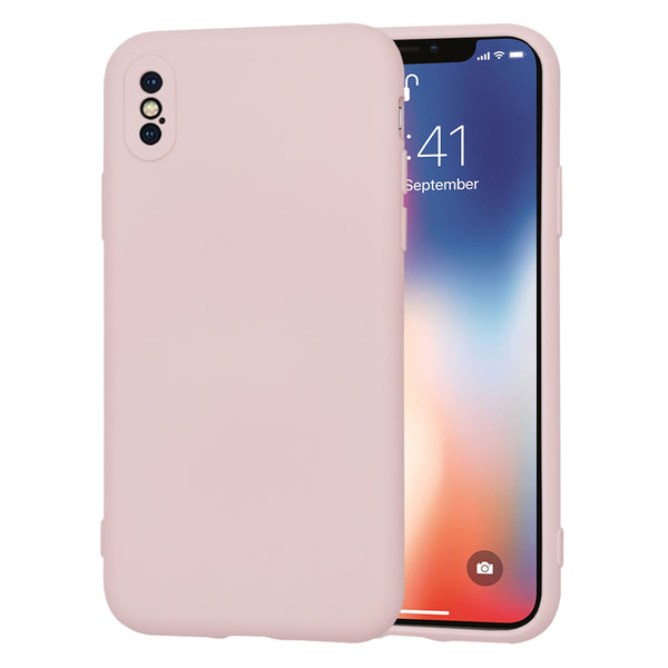 Husa de protectie Techsuit SoftFlex compatibila cu Apple iPhone X, acoperire spate, roz pudra