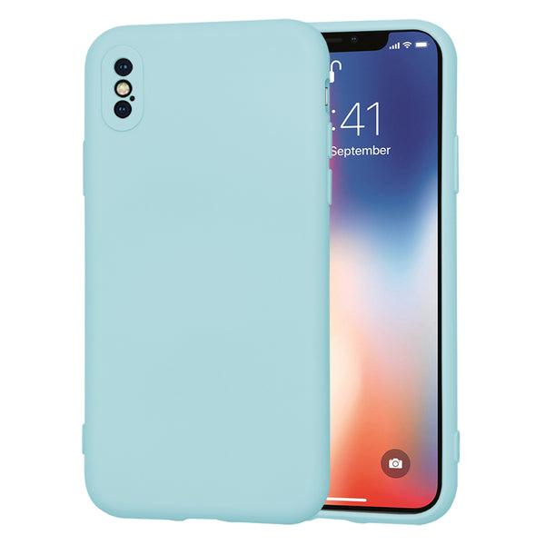 Husa de protectie Techsuit SoftFlex compatibila cu Apple iPhone X, acoperire spate, albastru deschis