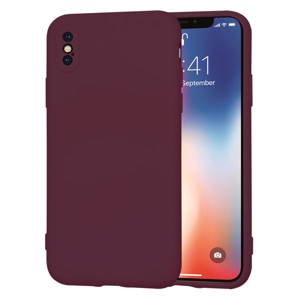 Husa de protectie Techsuit SoftFlex compatibila cu Apple iPhone X, acoperire spate, visiniu