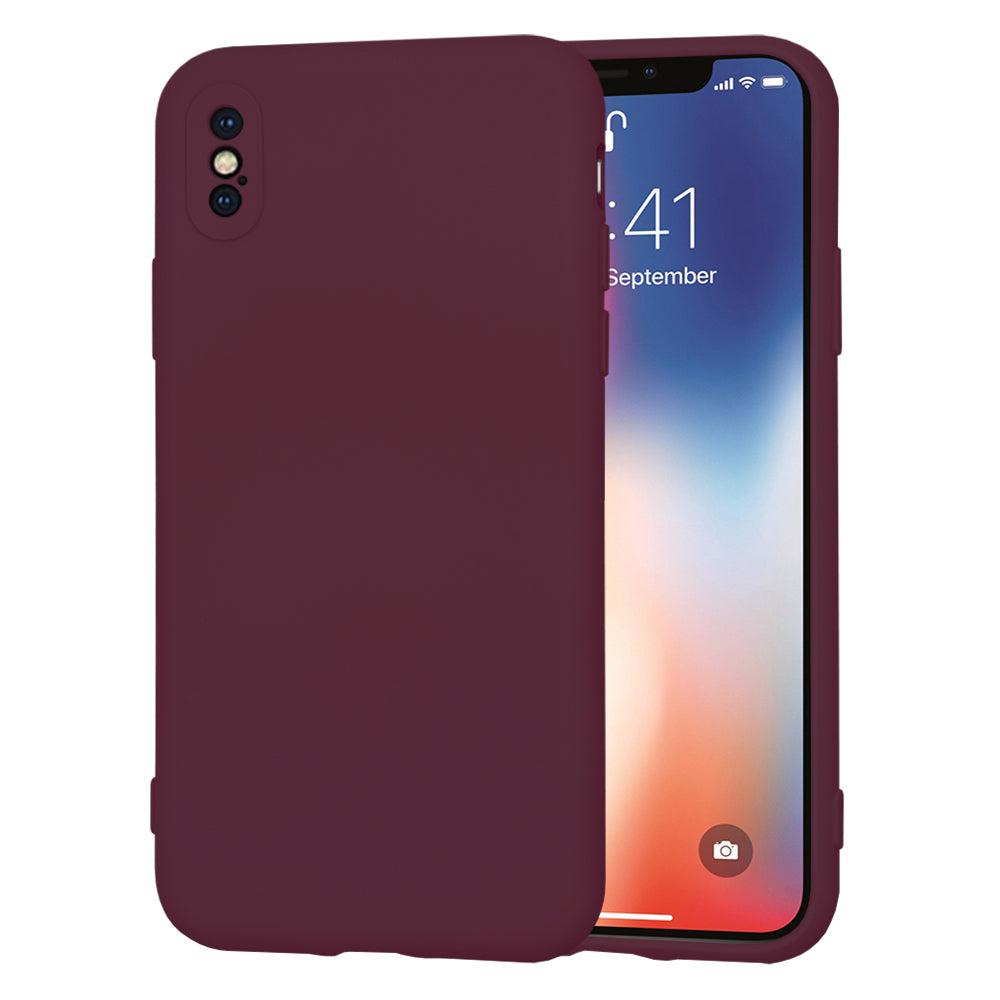 Husa de protectie Techsuit SoftFlex compatibila cu Apple iPhone XS, acoperire spate, visiniu
