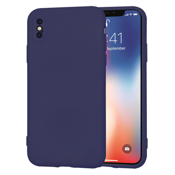 Husa de protectie Techsuit SoftFlex compatibila cu Apple iPhone X, acoperire spate, albastru inchis