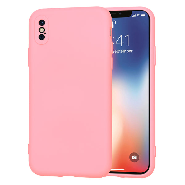 Husa de protectie Techsuit SoftFlex compatibila cu Apple iPhone X, acoperire spate, roz deschis