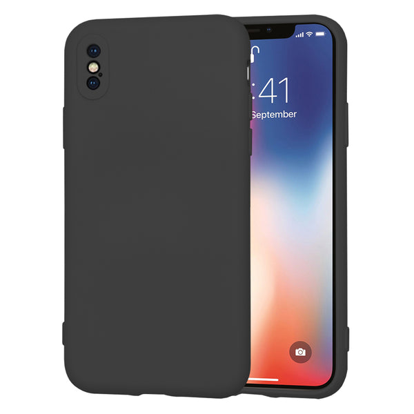 Husa de protectie Techsuit SoftFlex compatibila cu Apple iPhone X, acoperire spate, negru