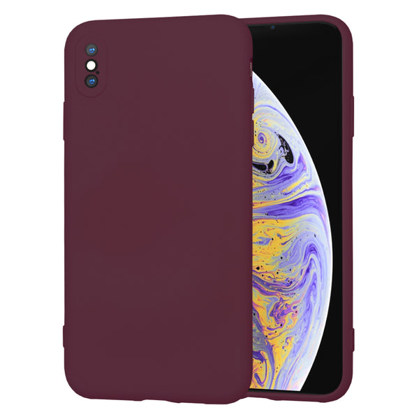 Husa de protectie Techsuit SoftFlex compatibila cu Apple iPhone XS Max, acoperire spate, visiniu