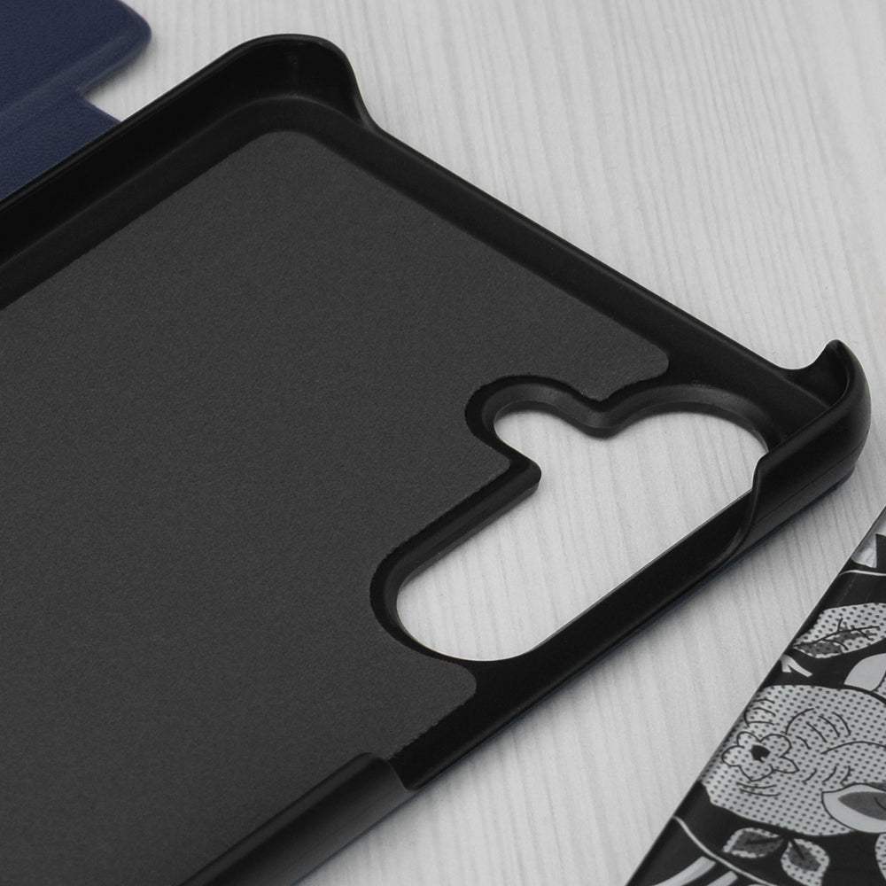 Husa de protectie Techsuit eFold Series compatibila cu Samsung Galaxy M55, acoperire spate, albastru