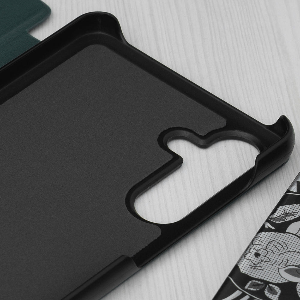 Husa de protectie Techsuit eFold Series compatibila cu Samsung Galaxy M55, acoperire spate, verde inchis