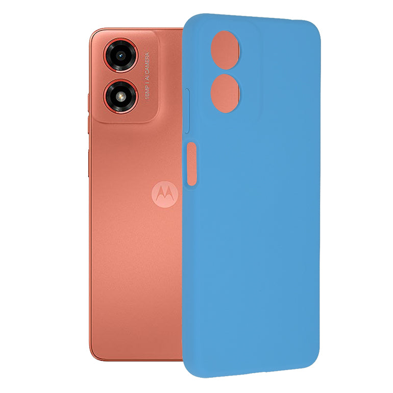 Husa de protectie Techsuit Soft Edge Silicone compatibila cu Motorola Moto E14, acoperire spate, albastru deschis