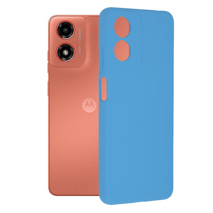 Husa de protectie Techsuit Soft Edge Silicone compatibila cu Motorola Moto E14, acoperire spate, albastru deschis