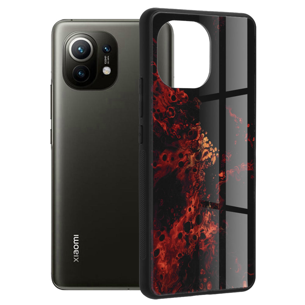 Husa de protectie Techsuit Glaze Series compatibila cu Xiaomi Mi 11, acoperire spate, Red Nebula