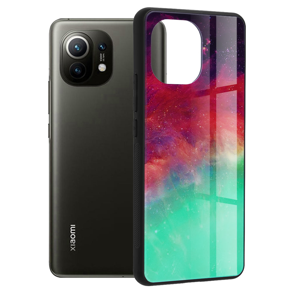 Husa de protectie Techsuit Glaze Series compatibila cu Xiaomi Mi 11, acoperire spate, Fiery Ocean