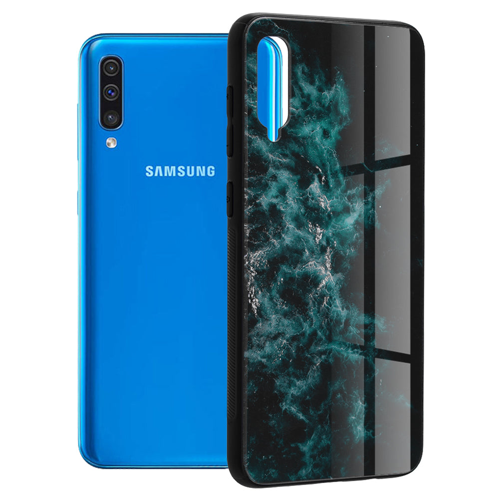 Husa de protectie Techsuit Glaze Series compatibila cu Samsung Galaxy A34 5G, acoperire spate, Blue Nebula