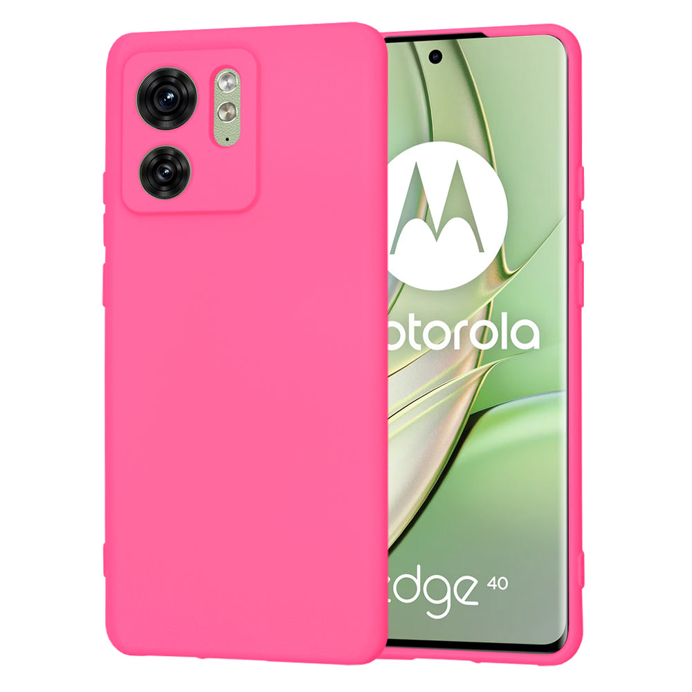 Husa de protectie Techsuit SoftFlex compatibila cu Motorola Edge 40, acoperire spate, roz neon