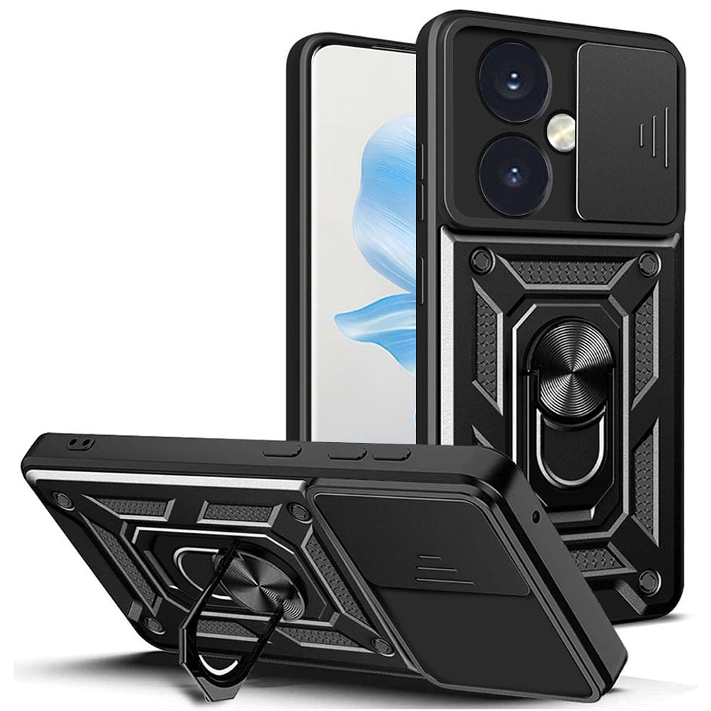 Husa de protectie Techsuit CamShield Series compatibila cu Honor 100, acoperire spate, negru