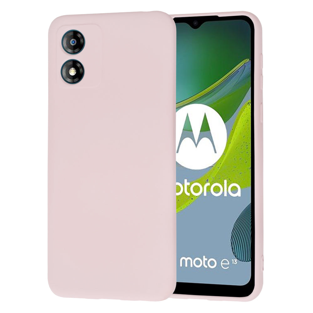Husa de protectie Techsuit SoftFlex compatibila cu Motorola Moto E13, acoperire spate, roz pudra