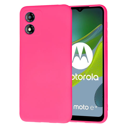 Husa de protectie Techsuit SoftFlex compatibila cu Motorola Moto E13, acoperire spate, roz neon