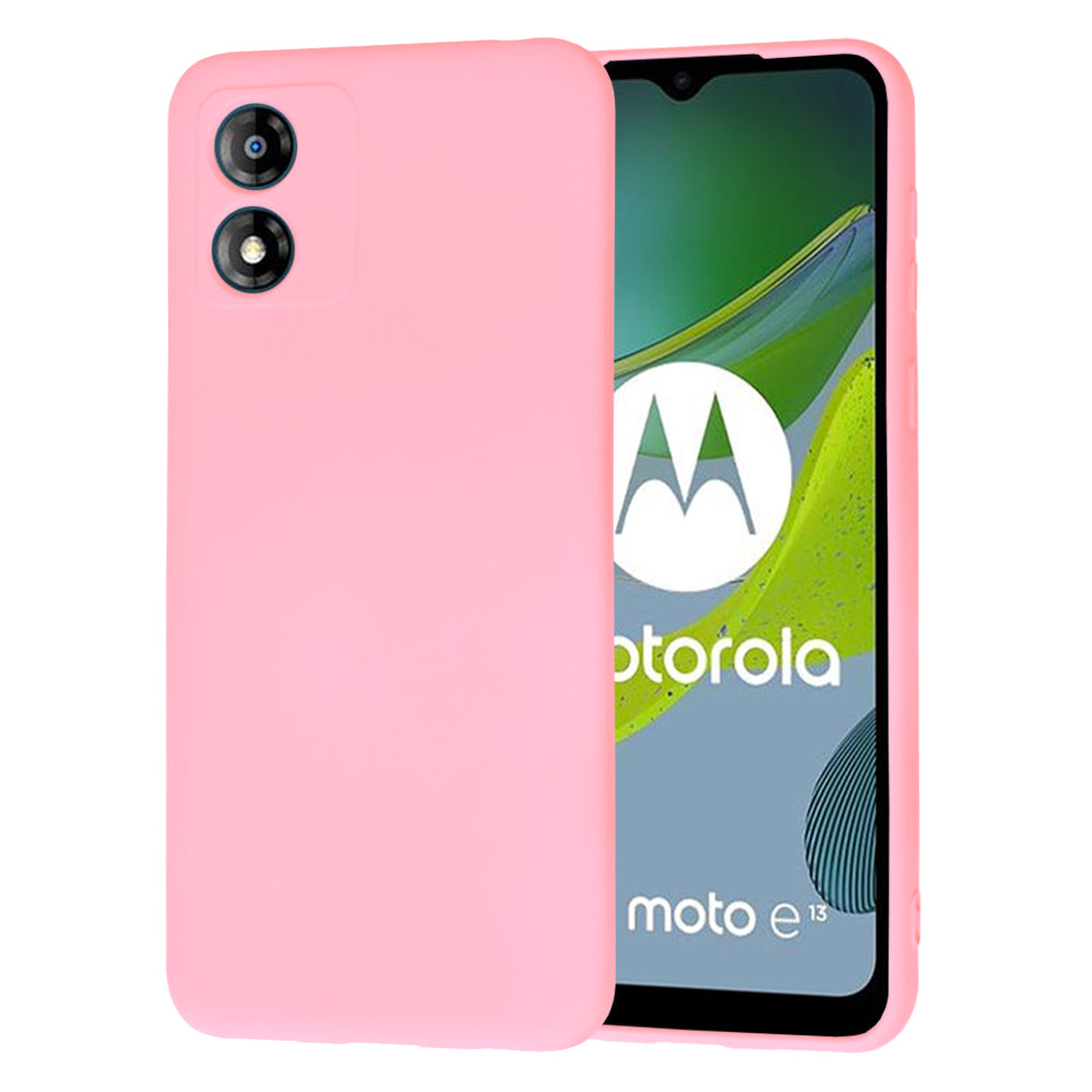 Husa de protectie Techsuit SoftFlex compatibila cu Motorola Moto E13, acoperire spate, roz deschis