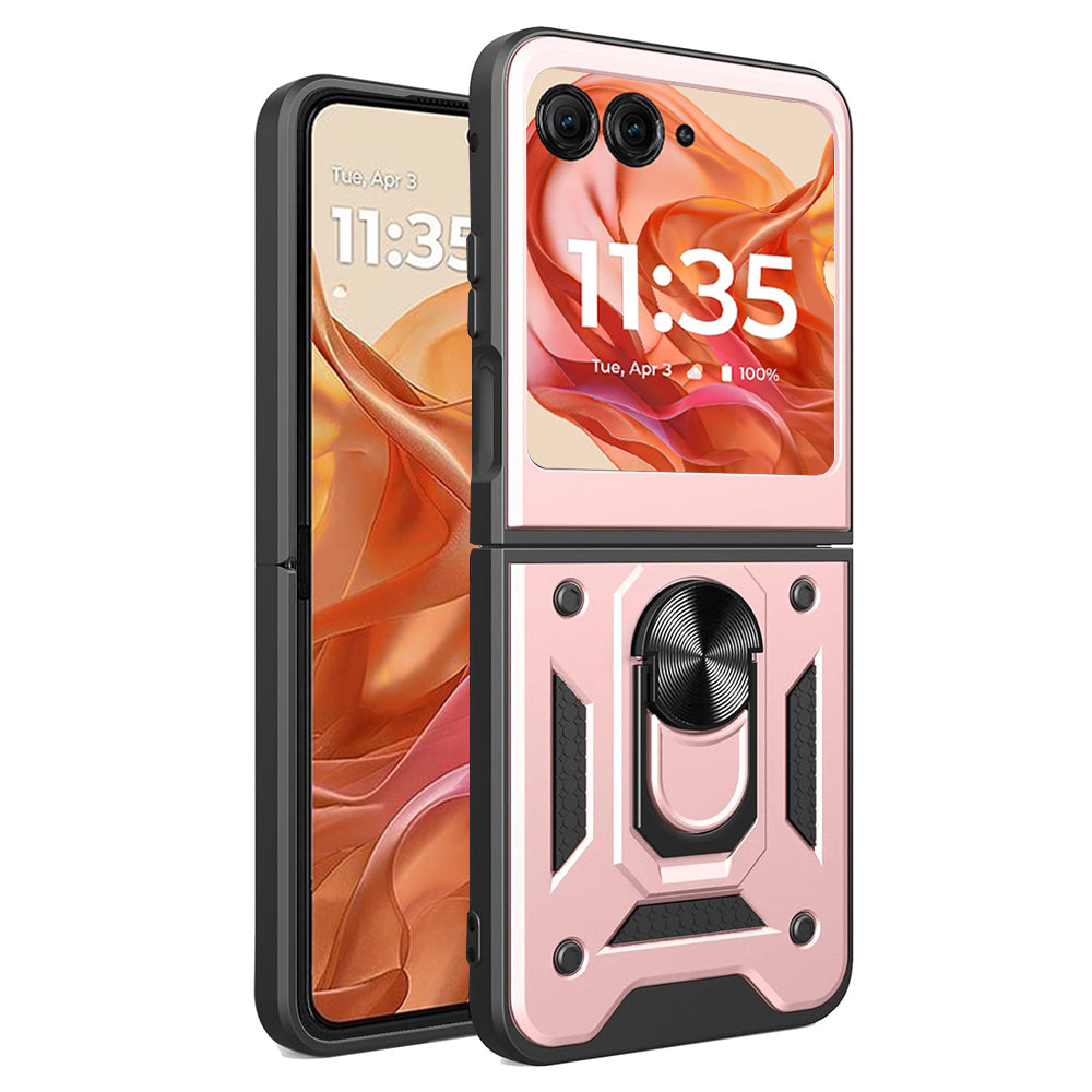 Husa de protectie Techsuit CamShield Series compatibila cu Motorola Razr 50, acoperire spate, rose gold