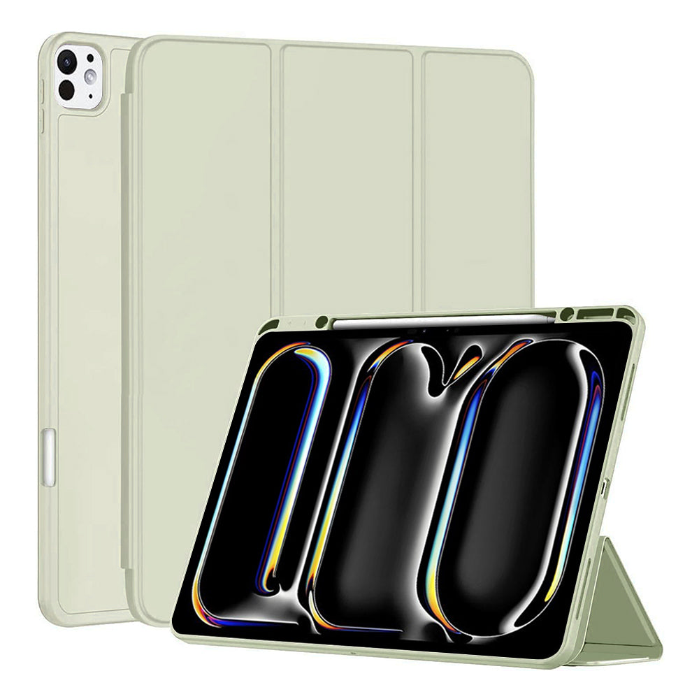 Husa de protectie pentru tableta Techsuit Flex Trifold compatibila cu Apple iPad Pro 13 (2024), verde deschis, TPU