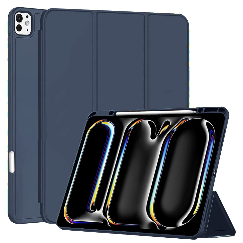 Husa de protectie pentru tableta Techsuit Flex Trifold compatibila cu Apple iPad Pro 13 (2024), bleumarin, TPU