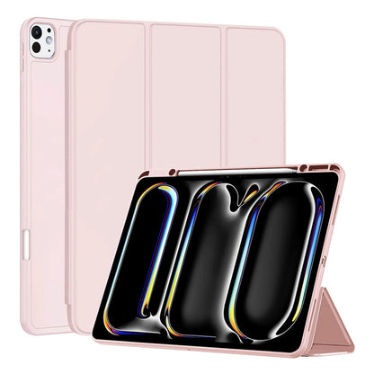 Husa de protectie pentru tableta Techsuit Flex Trifold compatibila cu Apple iPad Pro 13 (2024), roz, TPU