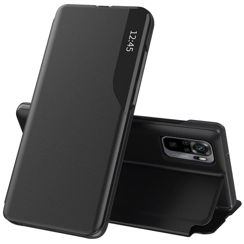 Husa de protectie Techsuit eFold Series compatibila cu Xiaomi Redmi Note 10 4G, acoperire spate, negru