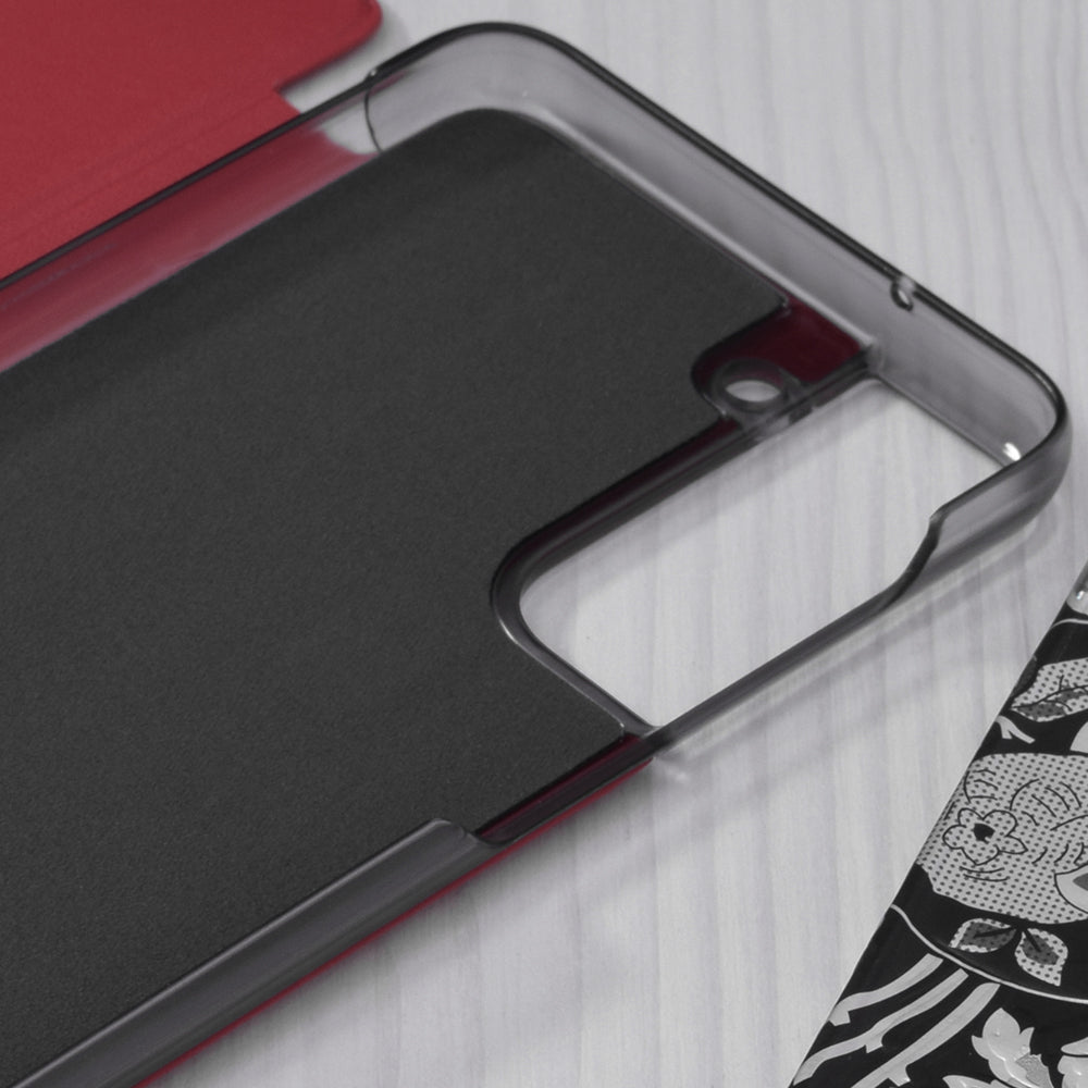 Husa de protectie Techsuit eFold Series compatibila cu Samsung Galaxy S21 FE, acoperire spate, rosu