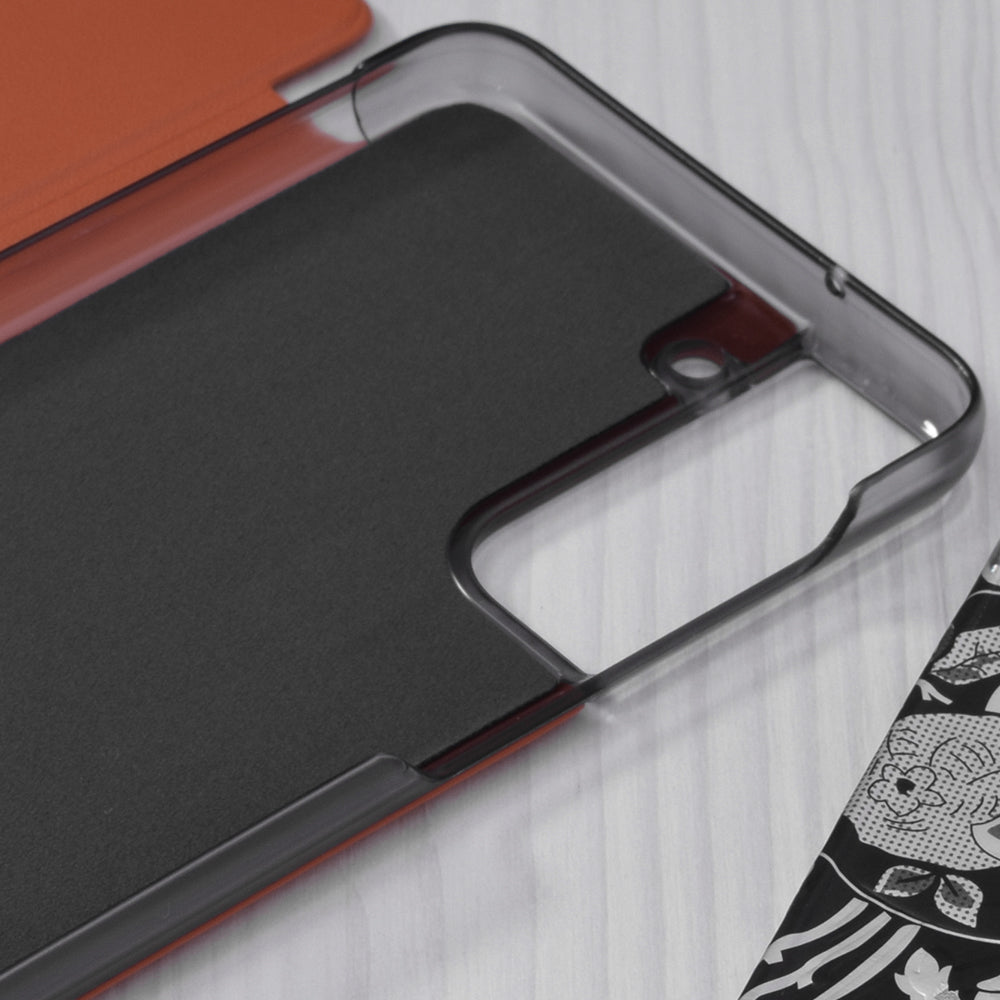 Husa de protectie Techsuit eFold Series compatibila cu Samsung Galaxy S21 FE, acoperire spate, oranj