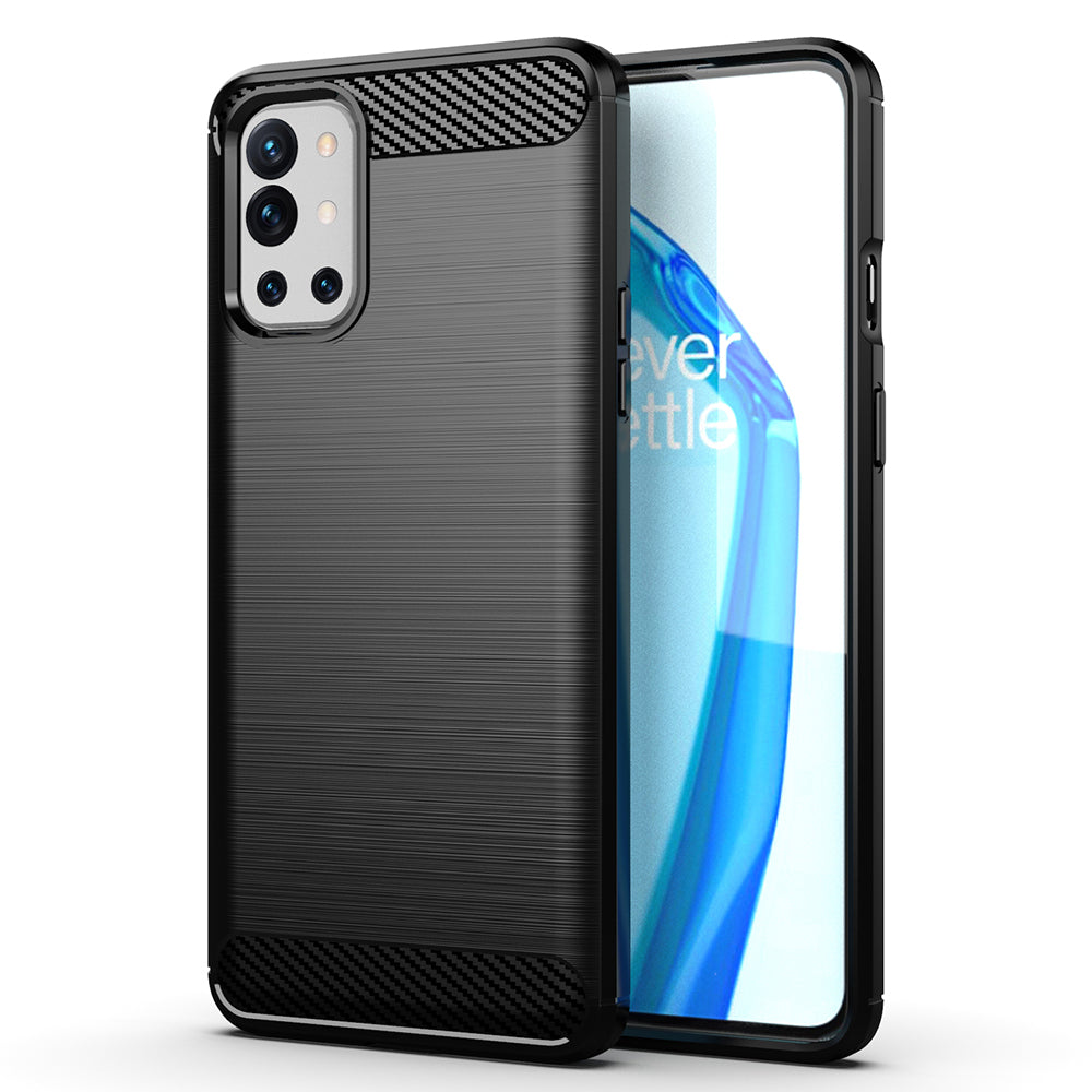 Husa de protectie Techsuit Carbon Siliconecompatibila cu Oneplus 9R , acoperire spate, negru