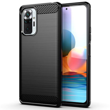 Husa de protectie Techsuit Carbon Siliconecompatibila cu Xiaomi Redmi Note 10 Pro Max , acoperire spate, negru
