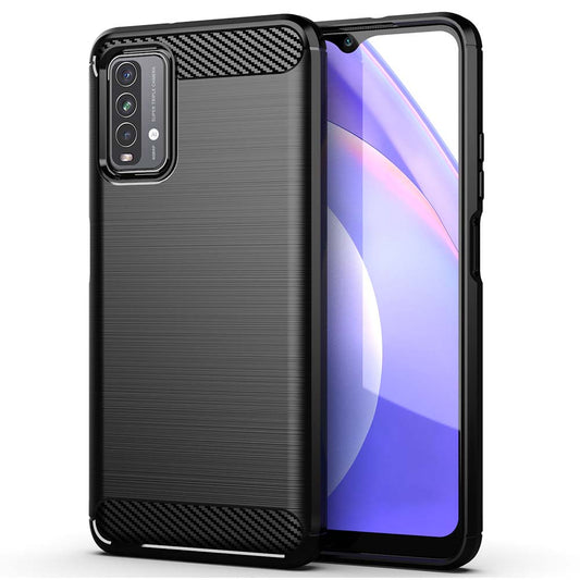Husa de protectie Techsuit Carbon Siliconecompatibila cu Xiaomi Redmi 9T / Redmi 9 Power , acoperire spate, negru