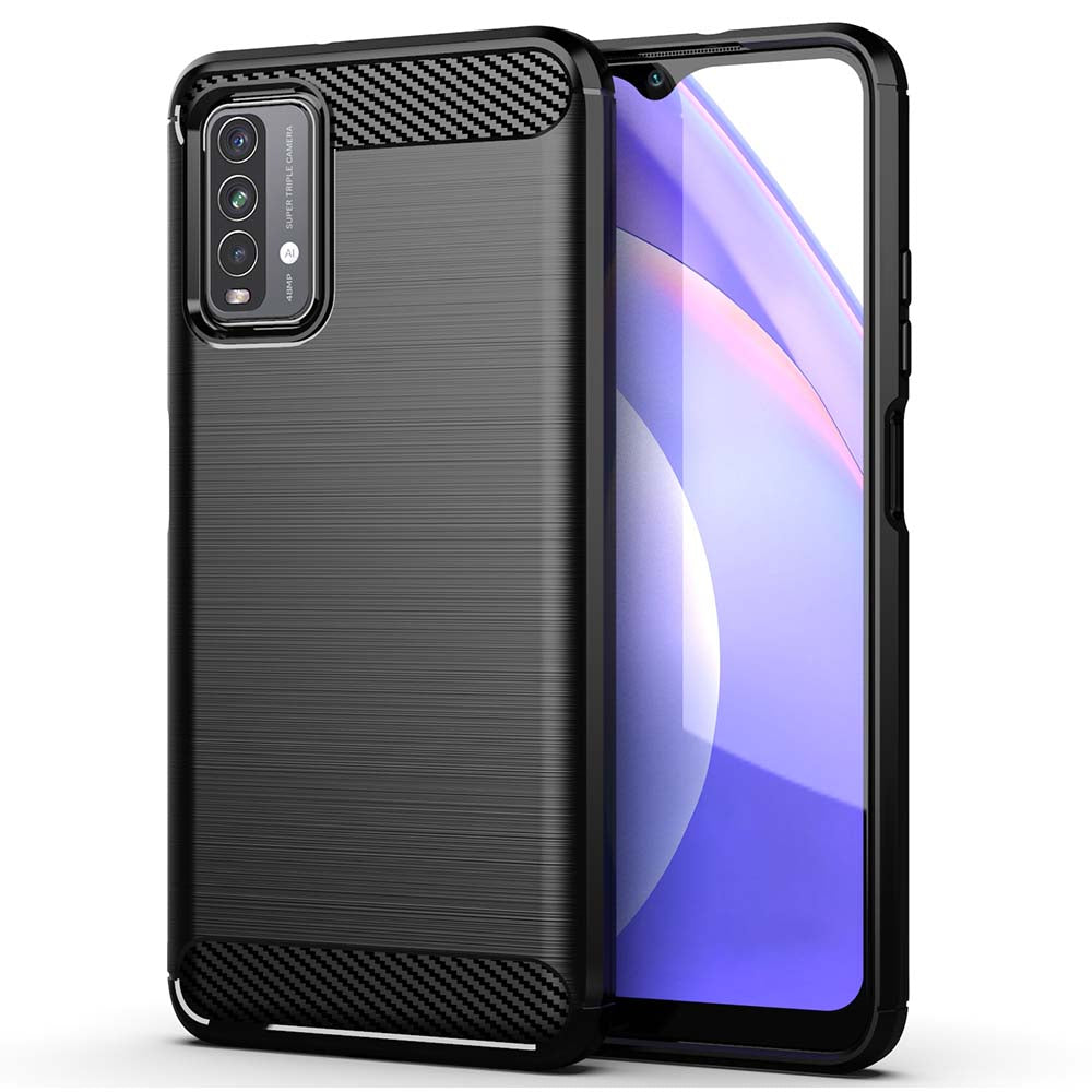 Husa de protectie Techsuit Carbon Siliconecompatibila cu Xiaomi Redmi 9T / Redmi 9 Power , acoperire spate, negru