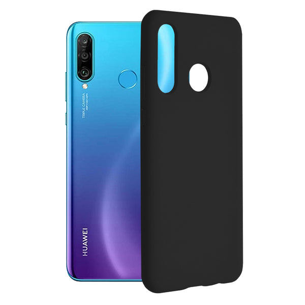 Husa de protectie Techsuit Soft Edge Silicone compatibila cu Huawei P30 lite New Edition, acoperire spate, negru