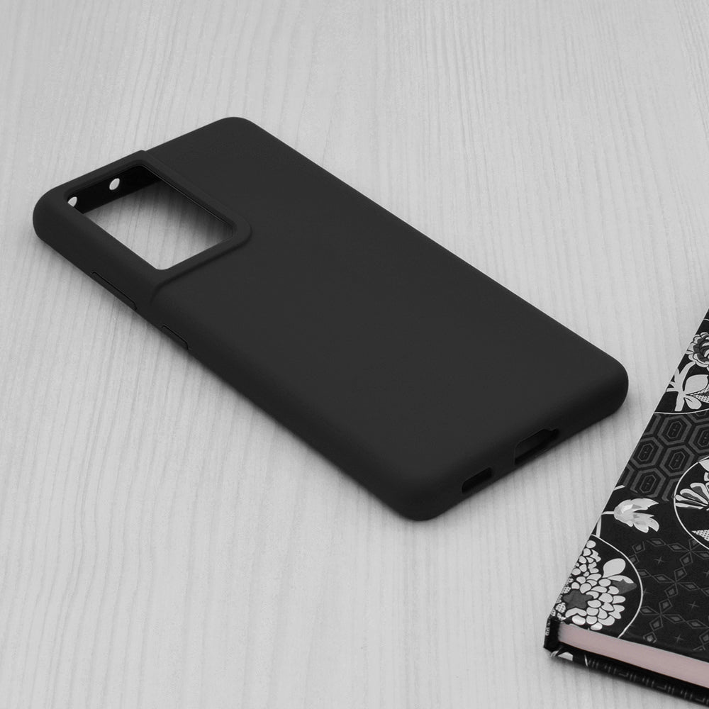 Husa de protectie Techsuit Soft Edge Silicone compatibila cu Samsung Galaxy S21 Ultra, acoperire spate, negru