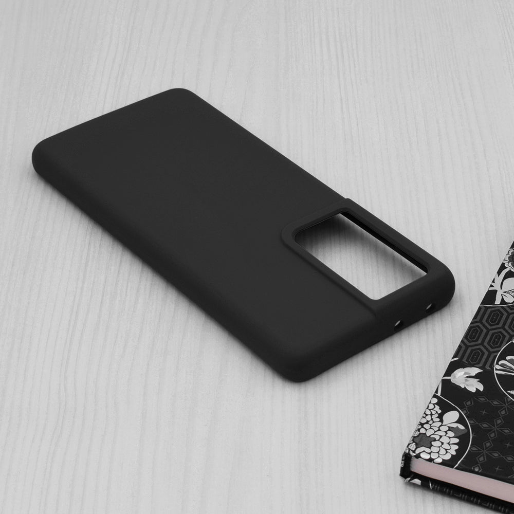 Husa de protectie Techsuit Soft Edge Silicone compatibila cu Samsung Galaxy S21 Ultra, acoperire spate, negru