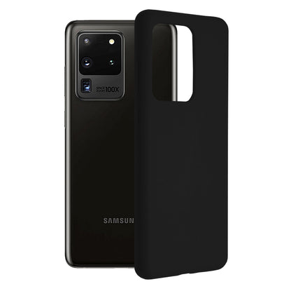 Husa de protectie Techsuit Soft Edge Silicone compatibila cu Samsung Galaxy S20 Ultra 4G, acoperire spate, negru