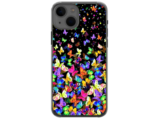 Husa Silicon HQCover compatibila cu Apple iPhone 13 Mini, model Fluturi, rezistenta la socuri si zgarieturi, SP1M00023