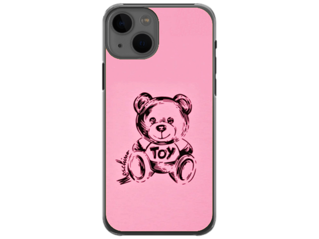Husa Silicon HQCover compatibila cu Apple iPhone 13 Mini, model Urs Roz, rezistenta la socuri si zgarieturi, SP1M00049