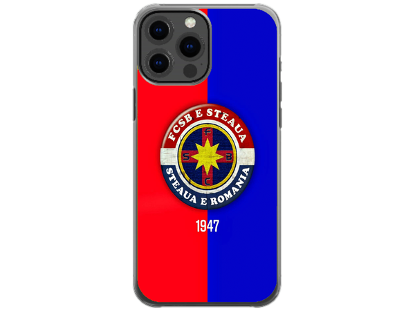 Husa Silicon HQCover compatibila cu Apple iPhone 13 Pro Max, model FCSB Steaua, rezistenta la socuri si zgarieturi, SP1M00003