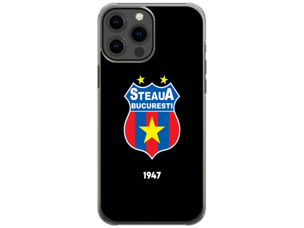 Husa Silicon HQCover compatibila cu Apple iPhone 13 Pro Max, model Steaua Bucuresti, rezistenta la socuri si zgarieturi, SP1M00004