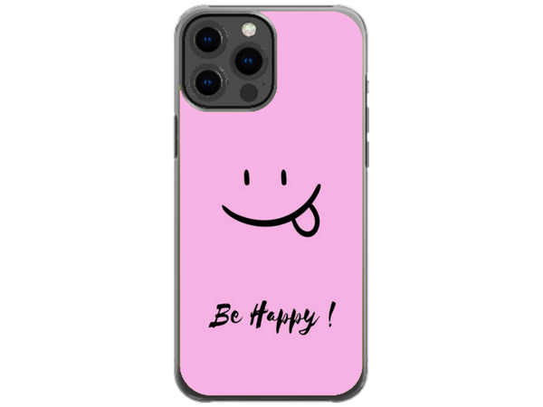 Husa Silicon HQCover compatibila cu Apple iPhone 13 Pro Max, model Be Happy, rezistenta la socuri si zgarieturi, SP1M00033