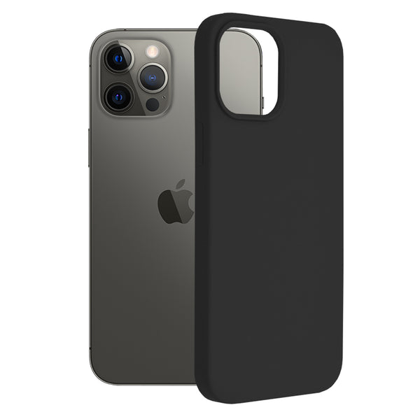 Husa de protectie Techsuit Soft Edge Silicone compatibila cu Apple iPhone 12 Pro Max, acoperire spate, negru