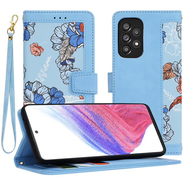 Husa de protectie Techsuit FlipCraft compatibila cu Samsung Galaxy A53 5G, acoperire spate, albastru