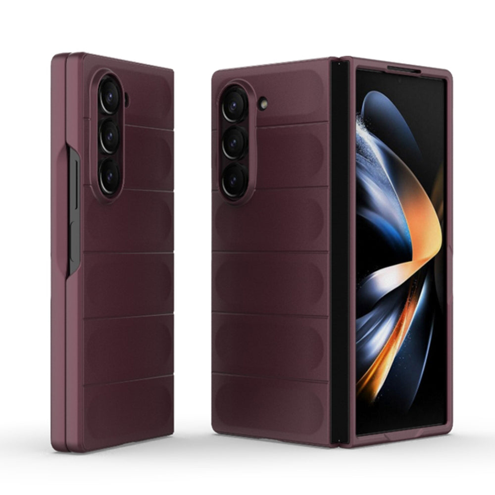Husa de protectie Techsuit Magic Shield compatibila cu Samsung Galaxy Z Fold6, acoperire spate, visiniu