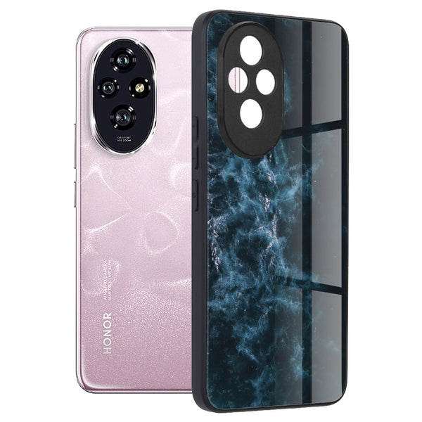 Husa de protectie Techsuit Glaze Series compatibila cu Honor 200, acoperire spate, Blue Nebula