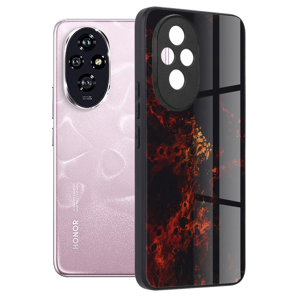 Husa de protectie Techsuit Glaze Series compatibila cu Honor 200, acoperire spate, Red Nebula