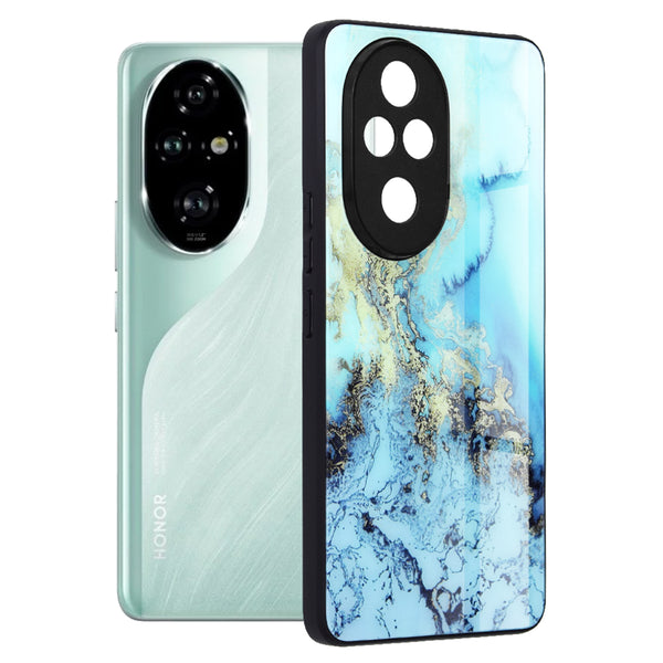 Husa de protectie Techsuit Glaze Series compatibila cu Honor 200 Pro, acoperire spate, Blue Ocean