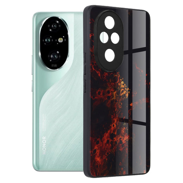 Husa de protectie Techsuit Glaze Series compatibila cu Honor 200 Pro, acoperire spate, Red Nebula