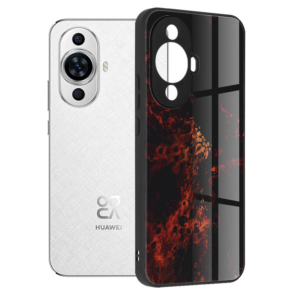 Husa de protectie Techsuit Glaze Series compatibila cu Huawei nova 11, acoperire spate, Red Nebula