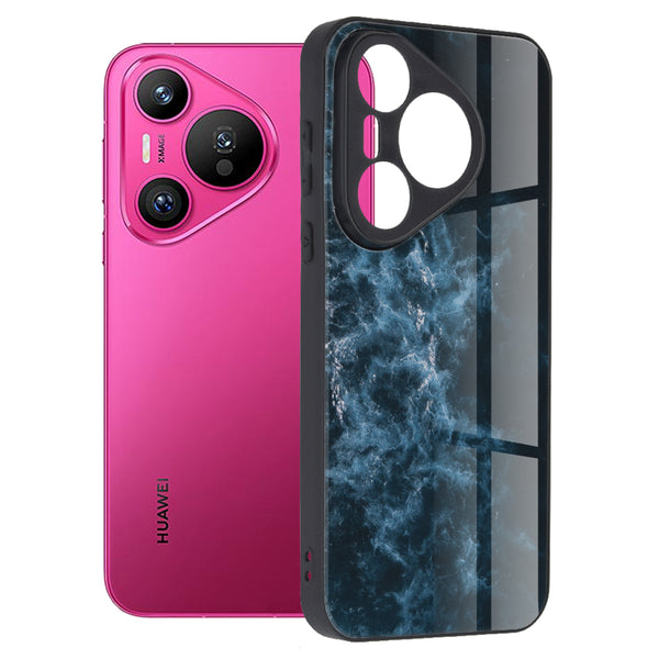 Husa de protectie Techsuit Glaze Series compatibila cu Huawei Pura 70, acoperire spate, Blue Nebula